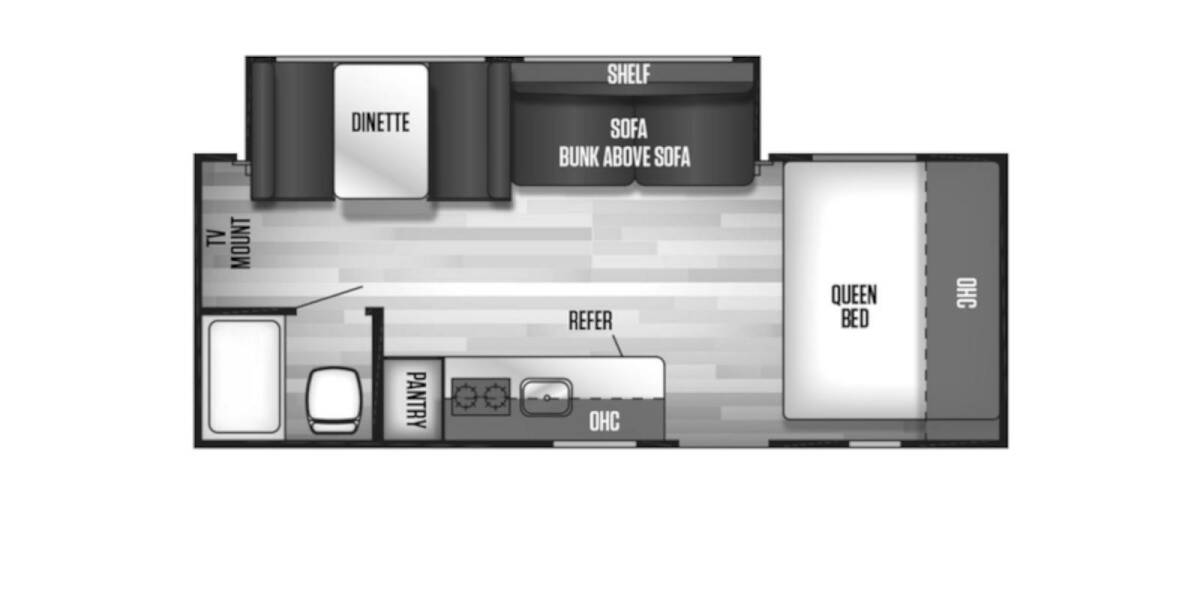 2018 Cherokee Wolf Pup 18TO Travel Trailer at Hopper RV STOCK# 002047 Floor plan Layout Photo