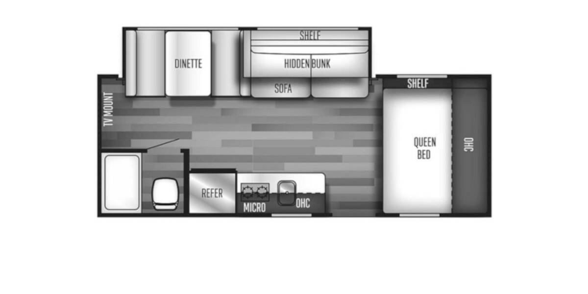 2019 Cherokee Wolf Pup 18TO Travel Trailer at Hopper RV STOCK# 002292 Floor plan Layout Photo