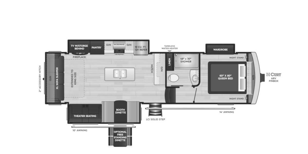 2024 Keystone Arcadia Super Lite 292SLRL Fifth Wheel at Hopper RV STOCK# 003118 Floor plan Layout Photo