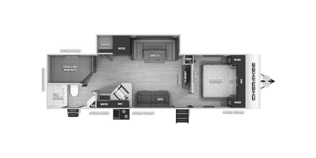2021 Cherokee 274BRB Travel Trailer at Hopper RV STOCK# 002455 Floor plan Layout Photo