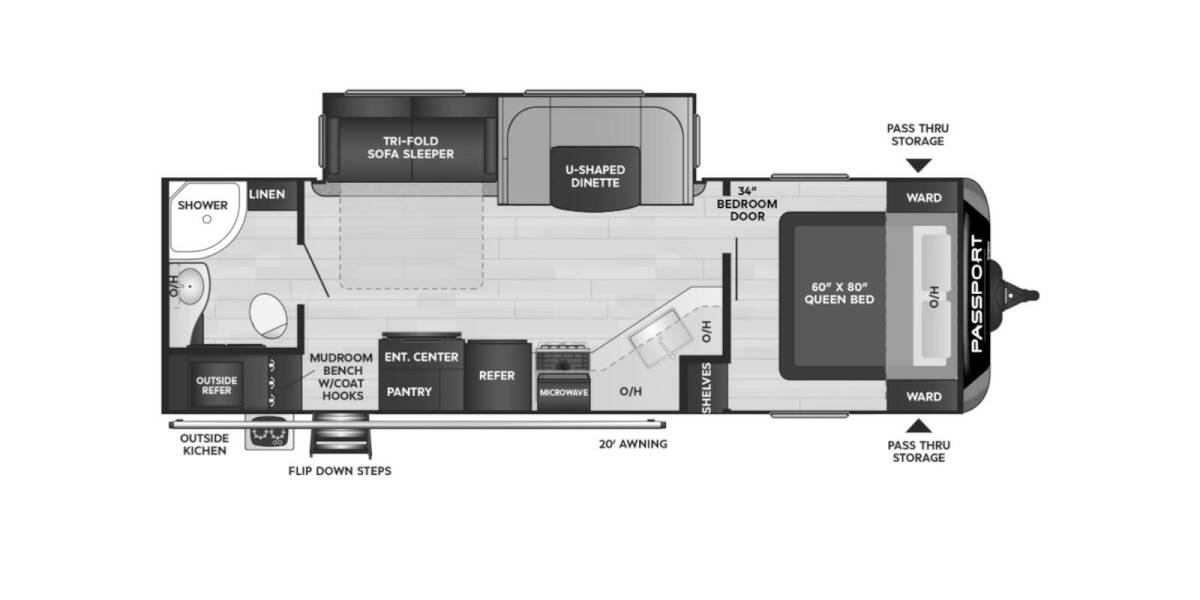 2021 Keystone Passport GT 2710RB Travel Trailer at Hopper RV STOCK# 002461 Floor plan Layout Photo