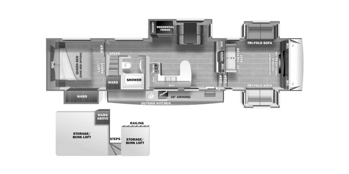 2021 Sabre 37FLL Fifth Wheel at Hopper RV STOCK# 002476 Floor plan Layout Photo
