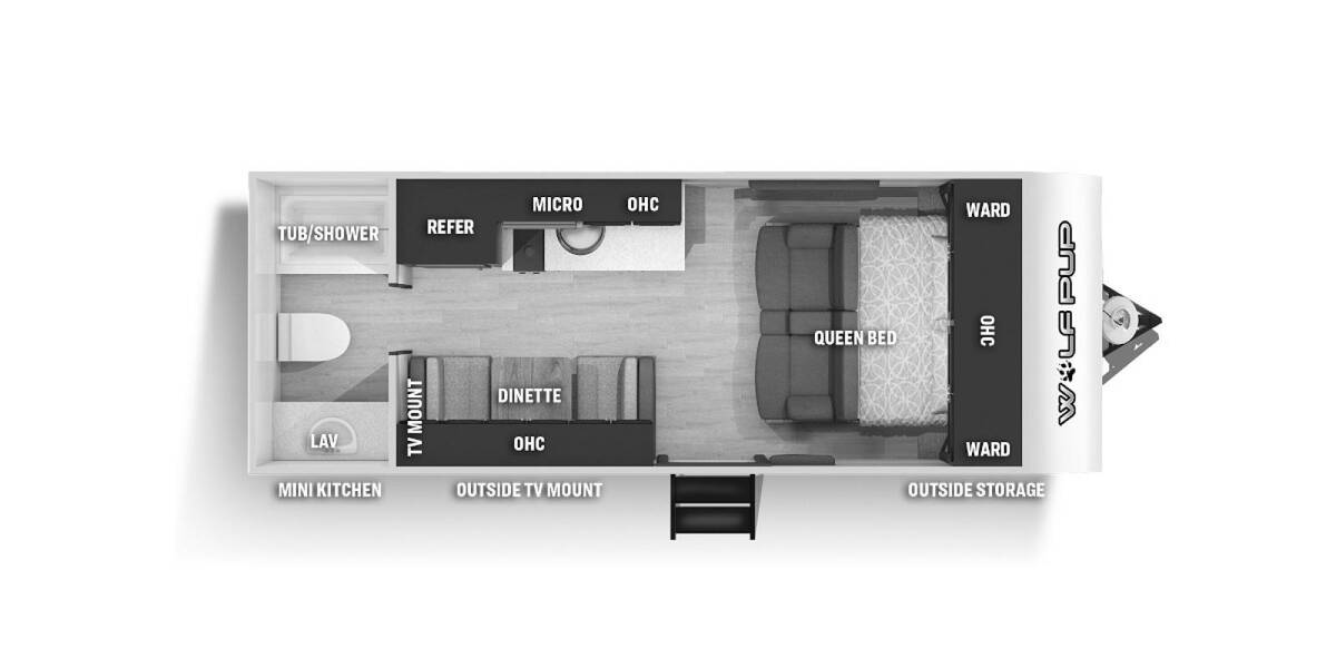2021 Cherokee Wolf Pup 16FQBL Black Label Travel Trailer at Hopper RV STOCK# 002520 Floor plan Layout Photo