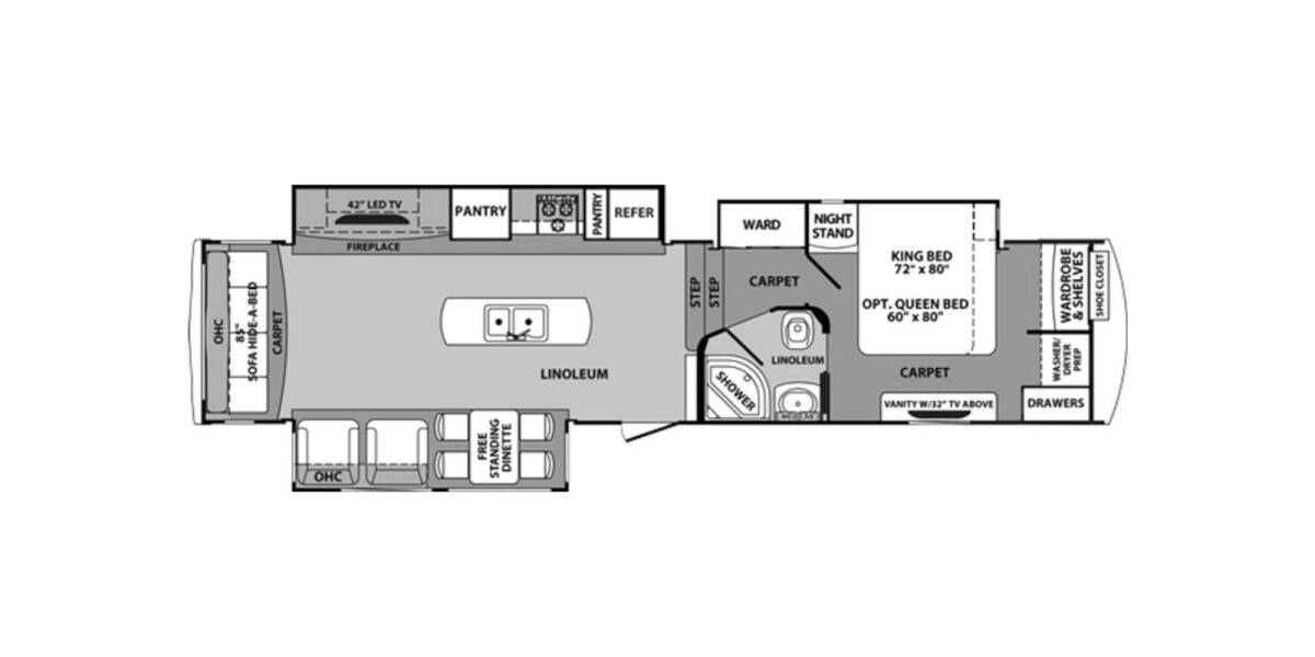 2014 Cardinal 3850RL Fifth Wheel at Hopper RV STOCK# 002317 Floor plan Layout Photo