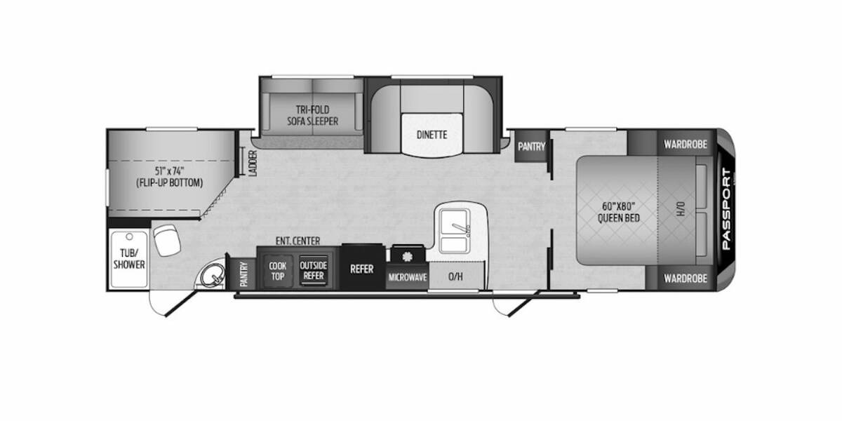 2020 Keystone Passport GT 2950BH Travel Trailer at Hopper RV STOCK# 002323 Floor plan Layout Photo