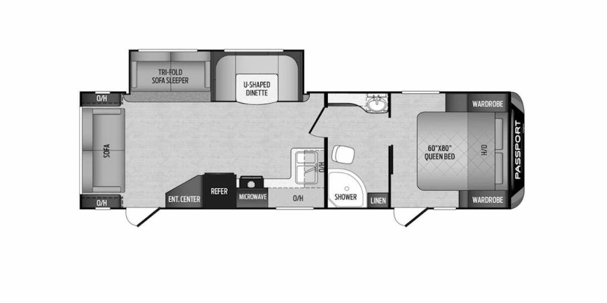 2020 Keystone Passport GT 2900RL Travel Trailer at Hopper RV STOCK# 002332 Floor plan Layout Photo