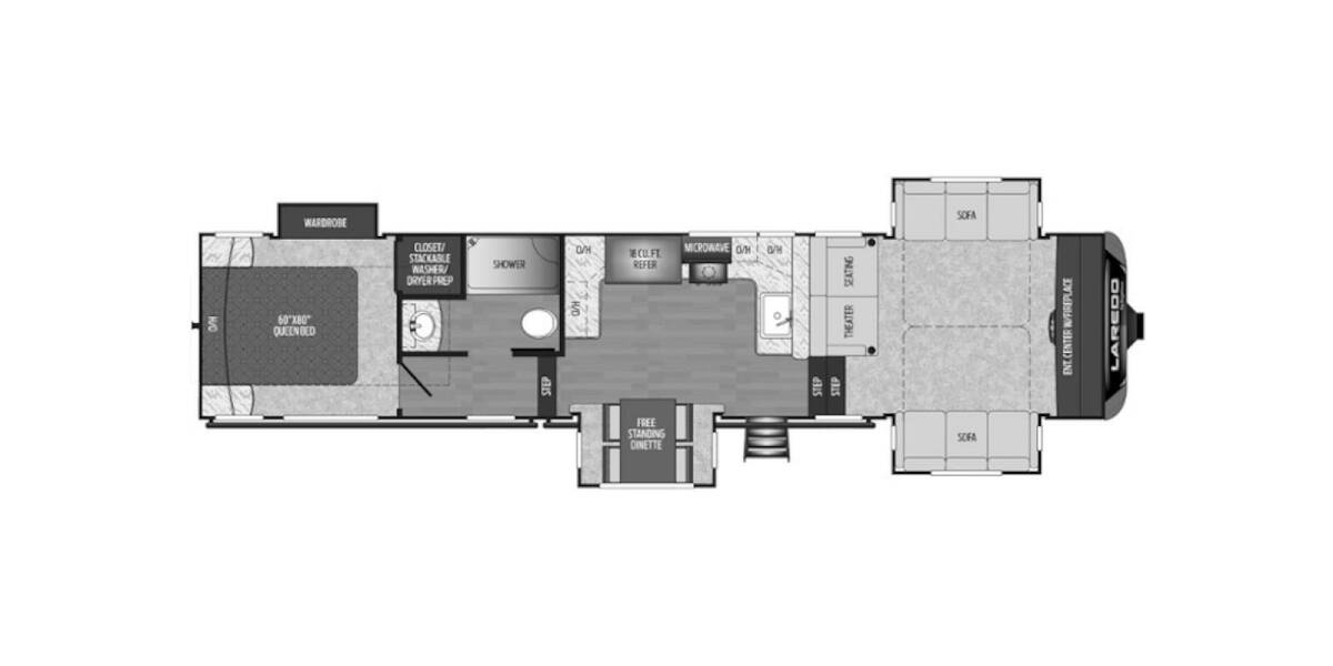 2020 Keystone Laredo 353FL Fifth Wheel at Hopper RV STOCK# 002347 Floor plan Layout Photo