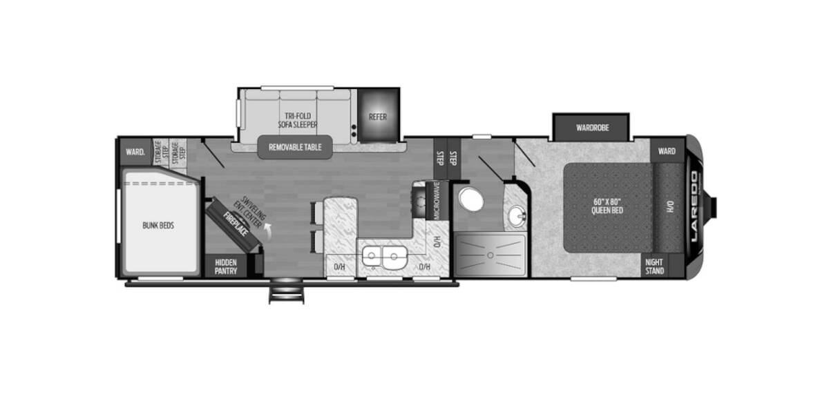 2020 Keystone Laredo Super-Lite 284SBH Fifth Wheel at Hopper RV STOCK# 002371 Floor plan Layout Photo