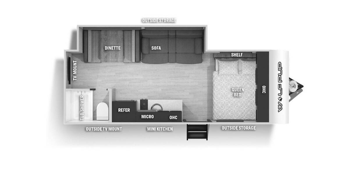 2021 Cherokee Wolf Pup 18TO Travel Trailer at Hopper RV STOCK# 002378 Floor plan Layout Photo