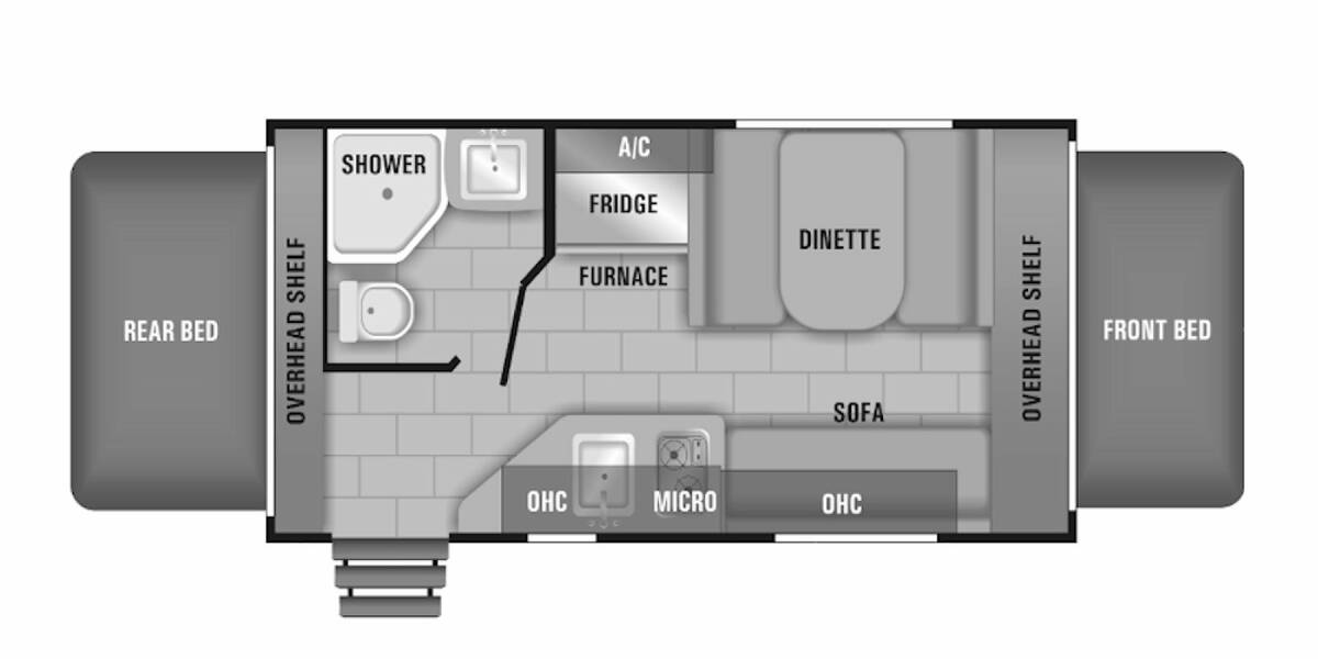 2018 Starcraft Launch Outfitter 7 16RB Travel Trailer at Hopper RV STOCK# 002411 Floor plan Layout Photo
