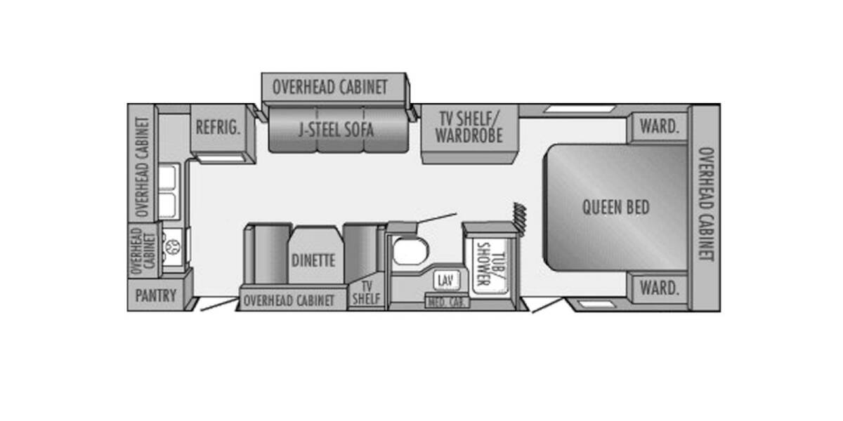2005 Jayco Jay Feather LGT 25Z Travel Trailer at Hopper RV STOCK# 002418 Floor plan Layout Photo