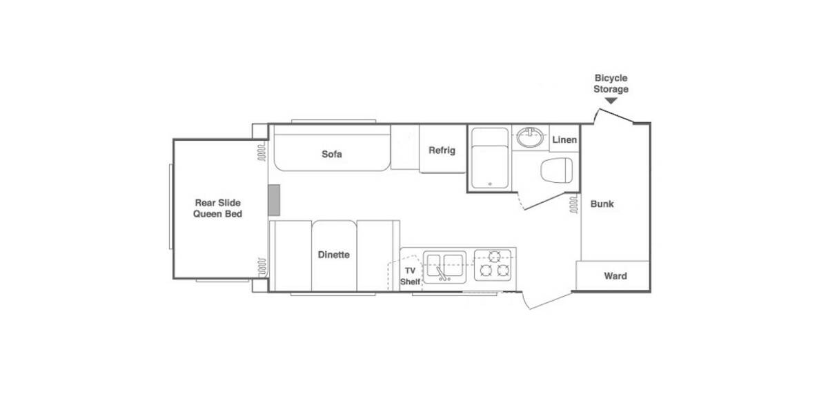 2005 Keystone Outback 21RS Travel Trailer at Hopper RV STOCK# 002427 Floor plan Layout Photo