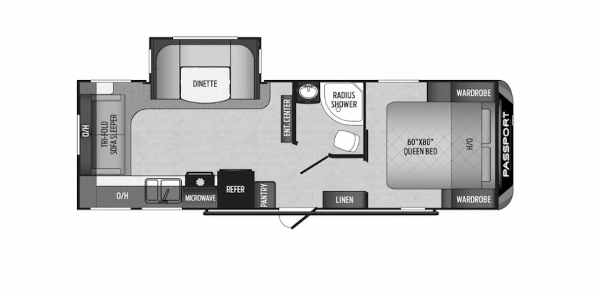 2021 Keystone Passport GT 2521RL Travel Trailer at Hopper RV STOCK# 002462 Floor plan Layout Photo