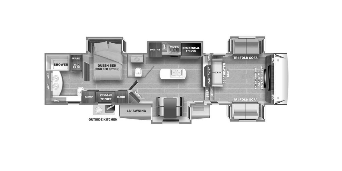 2021 Sabre 37FLH Fifth Wheel at Hopper RV STOCK# 002546 Floor plan Layout Photo