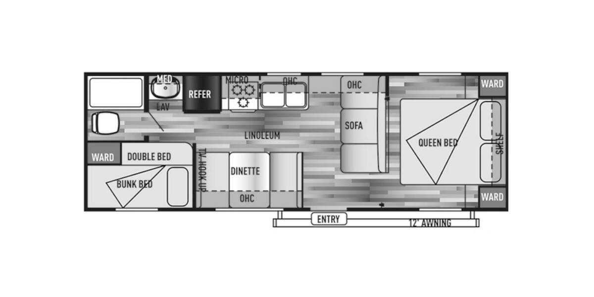 2015 Salem Cruise Lite 261BHXL Travel Trailer at Hopper RV STOCK# 002647 Floor plan Layout Photo