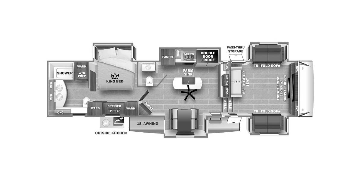2022 Sabre 37FLH Fifth Wheel at Hopper RV STOCK# 002689 Floor plan Layout Photo