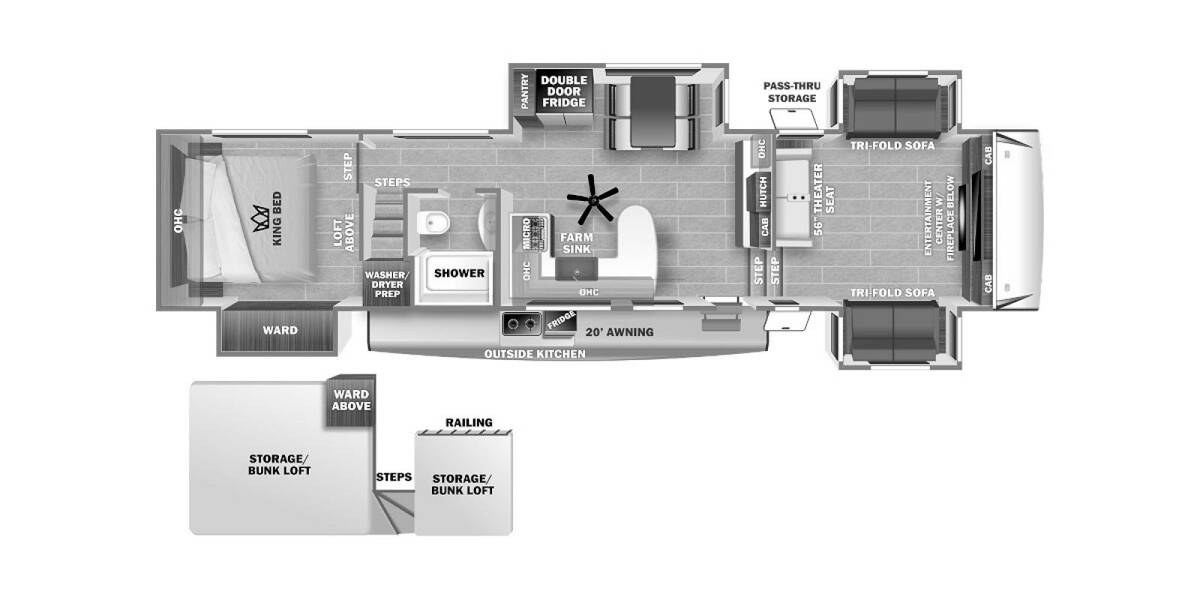 2022 Sabre 37FLL Fifth Wheel at Hopper RV STOCK# 002690 Floor plan Layout Photo