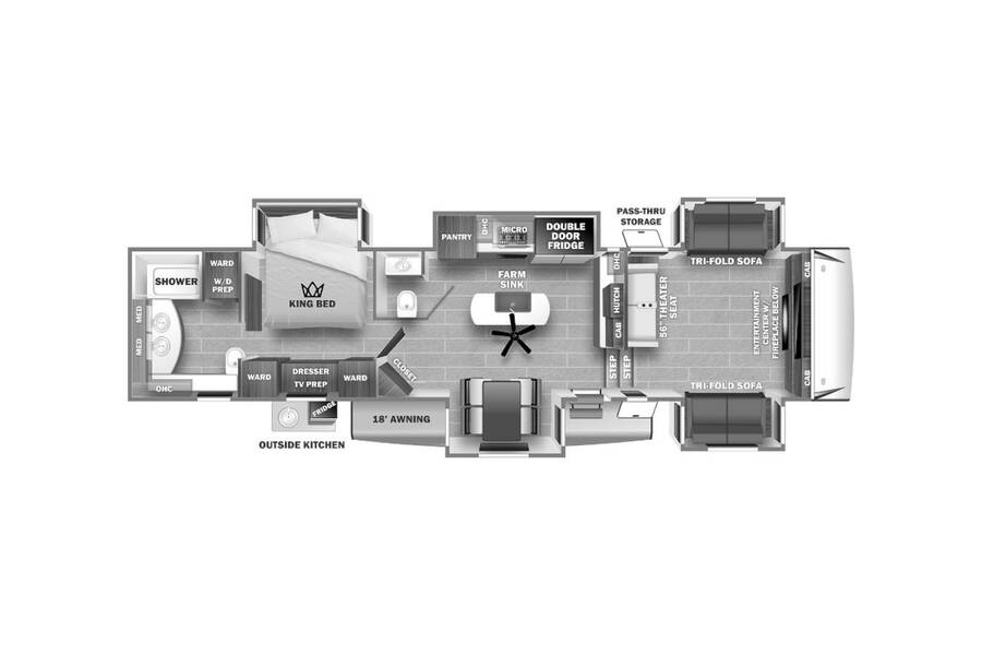 2022 Sabre 37FLH Fifth Wheel at Hopper RV STOCK# 002693 Floor plan Layout Photo