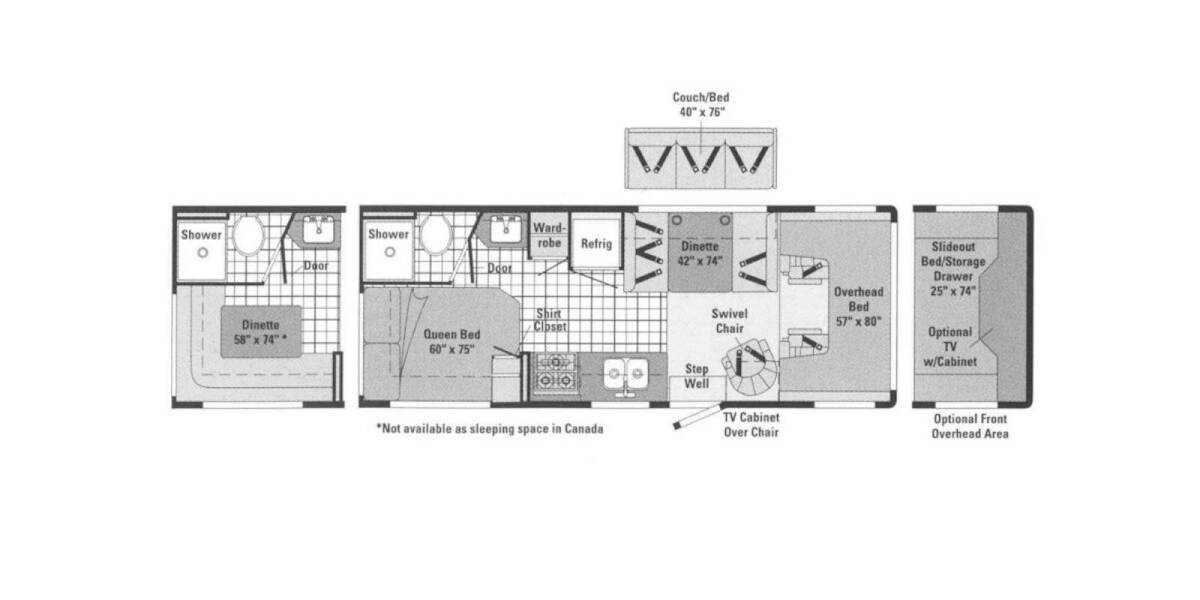 2000 Winnebago Minnie 24V Class C at Hopper RV STOCK# 002702 Floor plan Layout Photo
