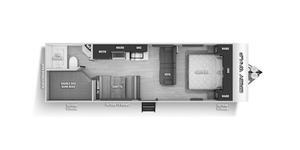 2022 Cherokee Grey Wolf 26DJSE Travel Trailer at Hopper RV STOCK# 002670 Floor plan Layout Photo