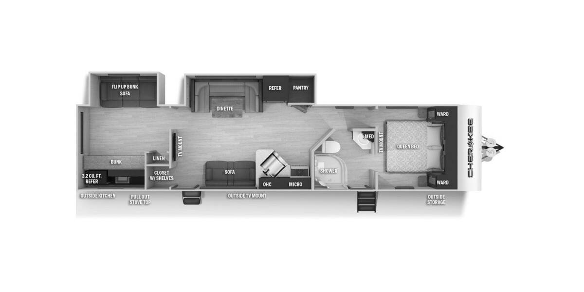 2022 Cherokee 294KM Travel Trailer at Hopper RV STOCK# 002711 Floor plan Layout Photo