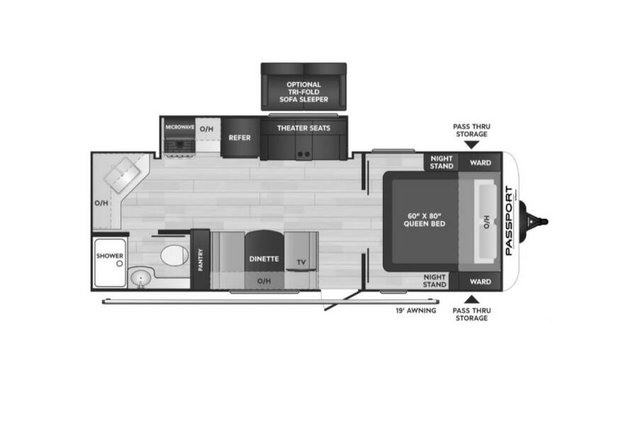2022 Keystone Passport SL 229RK  at Hopper RV STOCK# 002750 Floor plan Layout Photo