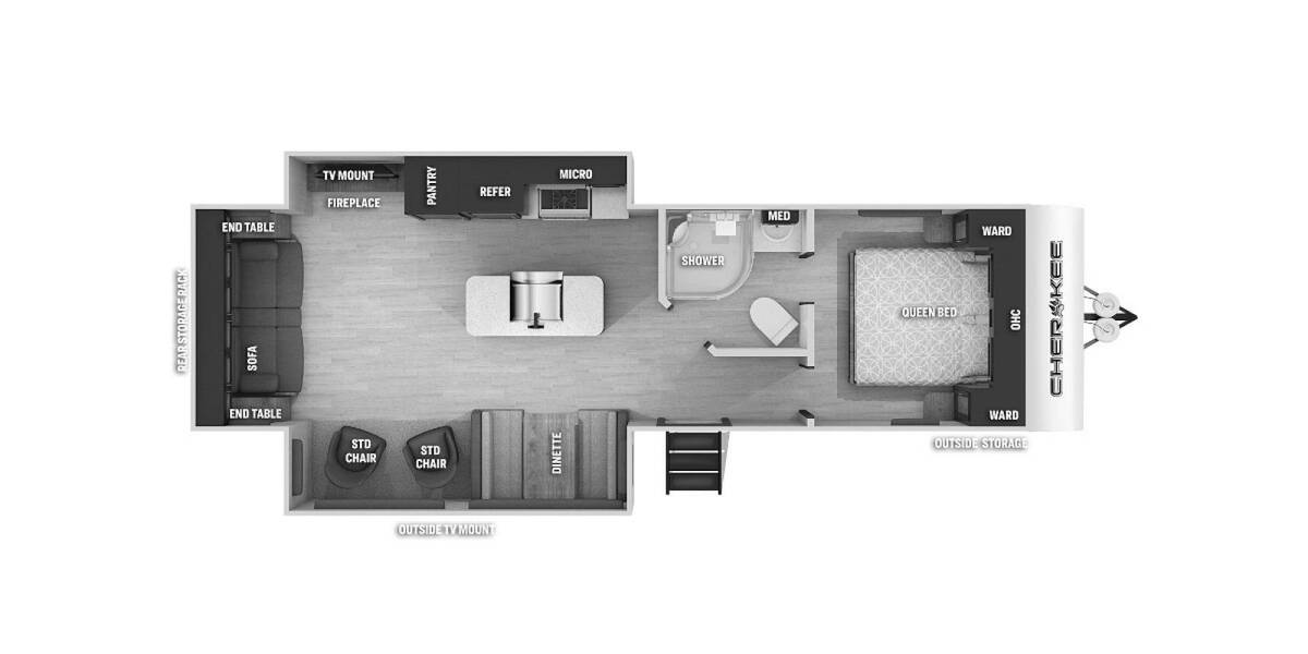 2022 Cherokee 274WKBL Black Label Travel Trailer at Hopper RV STOCK# 002751 Floor plan Layout Photo