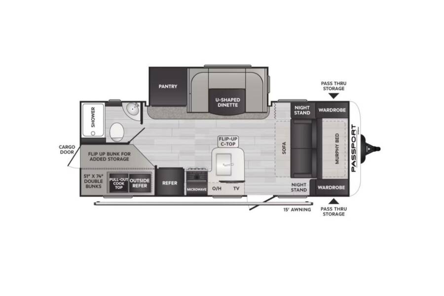 2022 Keystone Passport SL 221BH Travel Trailer at Hopper RV STOCK# 002771 Floor plan Layout Photo
