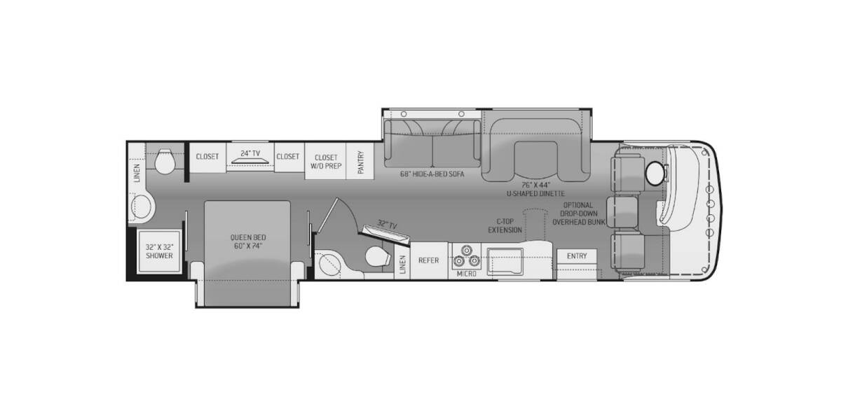 2014 Thor Miramar Ford 34.1 Class A at Hopper RV STOCK# 002812 Floor plan Layout Photo