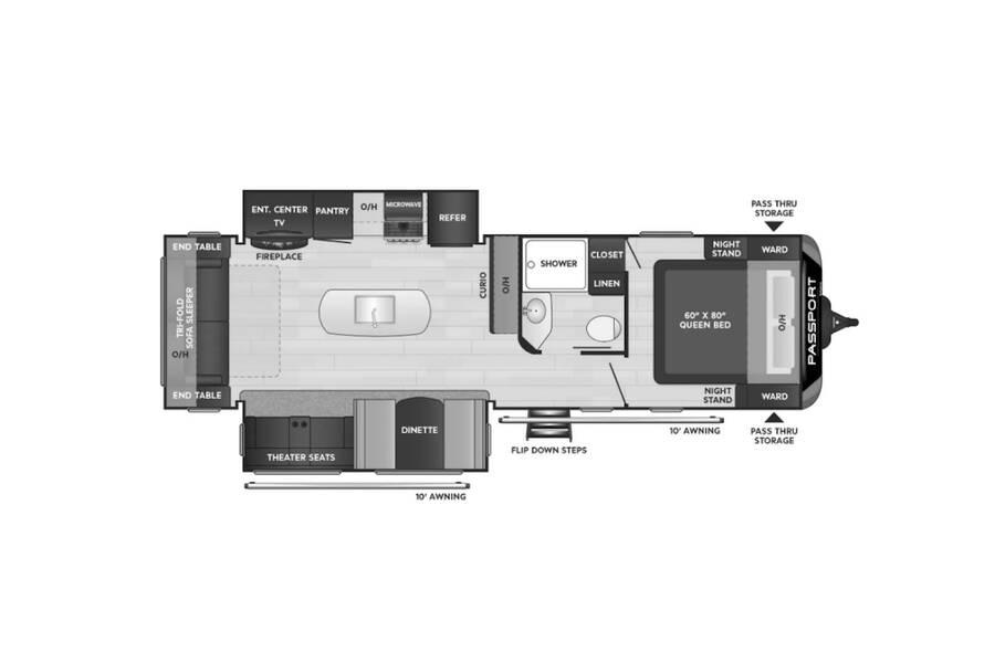 2023 Keystone Passport GT 2870RL Travel Trailer at Hopper RV STOCK# 002986 Floor plan Layout Photo