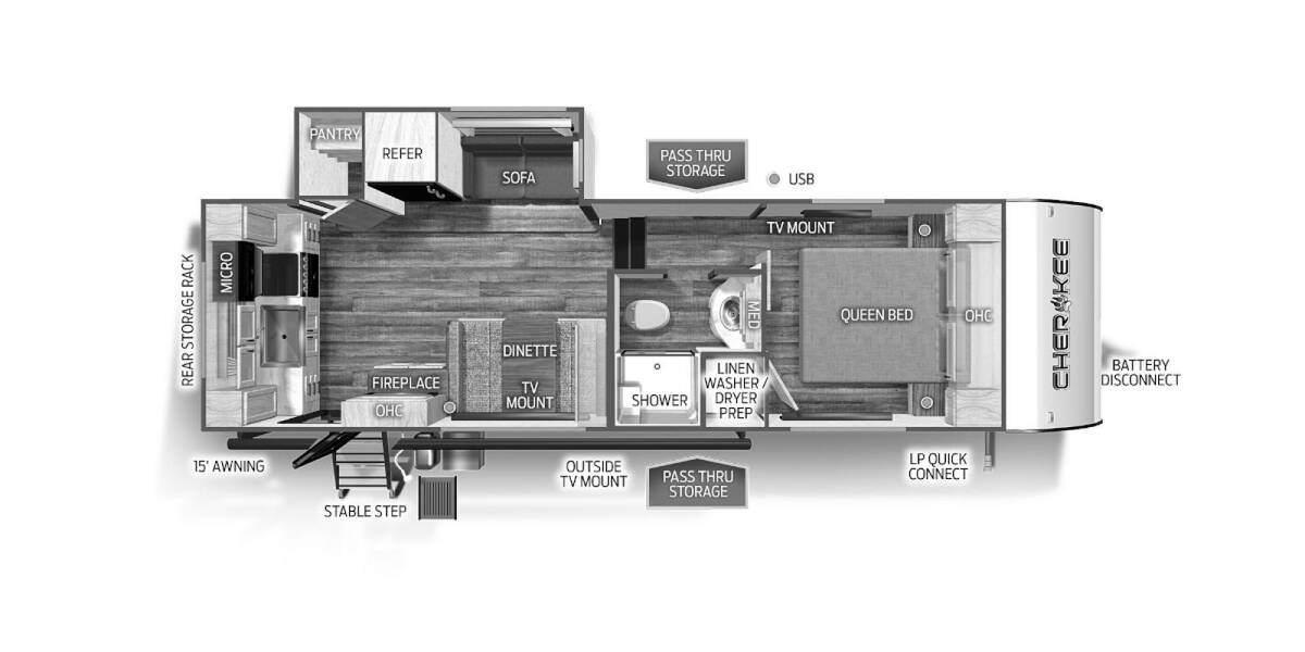2023 Cherokee Black Label 235MBBL Fifth Wheel at Hopper RV STOCK# 002995 Floor plan Layout Photo