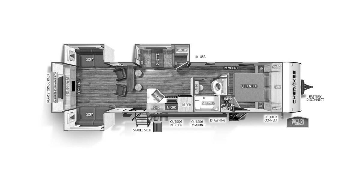 2023 Cherokee 306MMBL Black Label Travel Trailer at Hopper RV STOCK# 003000 Floor plan Layout Photo