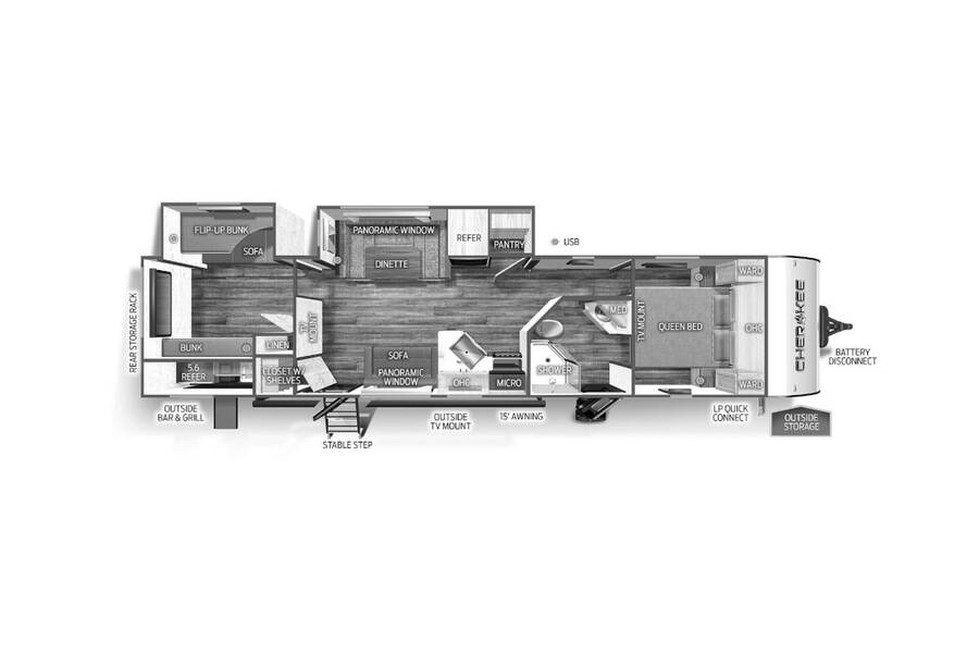 2023 Cherokee 294KM Travel Trailer at Hopper RV STOCK# 003002 Floor plan Layout Photo