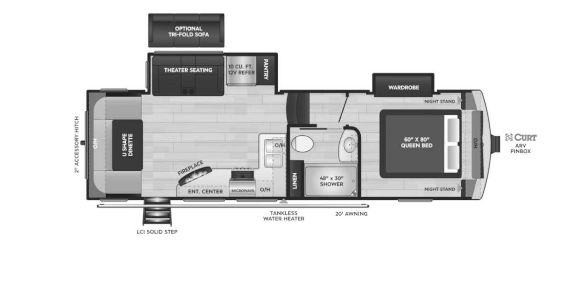 2024 Keystone Arcadia Super Lite 253SLRD Fifth Wheel at Hopper RV STOCK# 003041 Floor plan Layout Photo