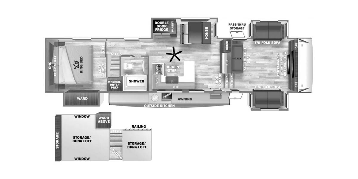 2024 Sabre 37FLL Fifth Wheel at Hopper RV STOCK# 003052 Floor plan Layout Photo