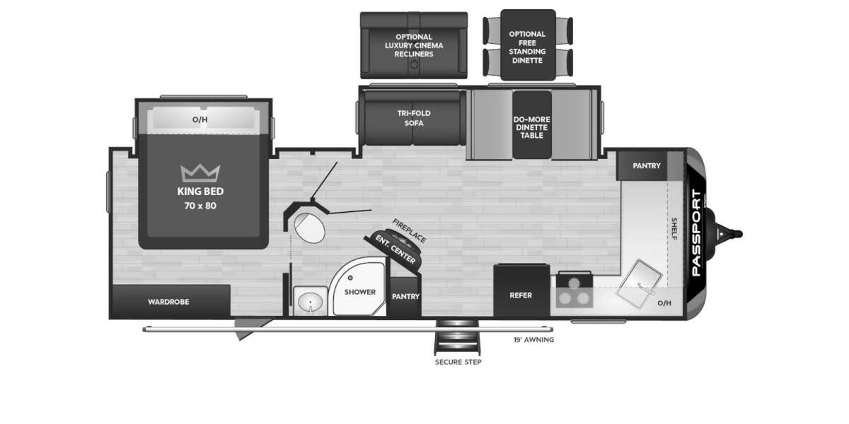 2024 Keystone Passport GT 2600FK Travel Trailer at Hopper RV STOCK# 003067 Floor plan Layout Photo