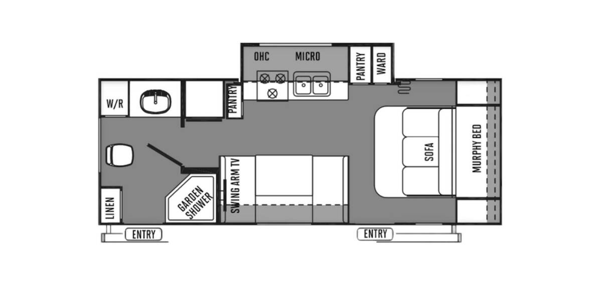 2014 Flagstaff Micro Lite 25KS Travel Trailer at Hopper RV STOCK# 003071 Floor plan Layout Photo