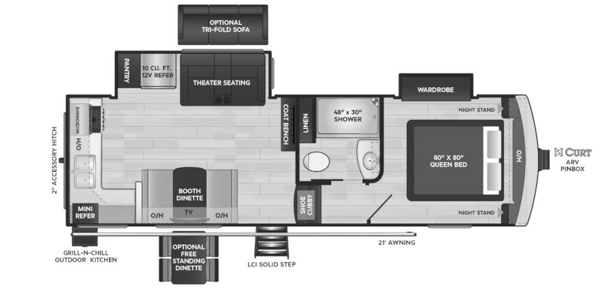 2024 Keystone Arcadia Super Lite 242SLMD Fifth Wheel at Hopper RV STOCK# 003126 Floor plan Layout Photo
