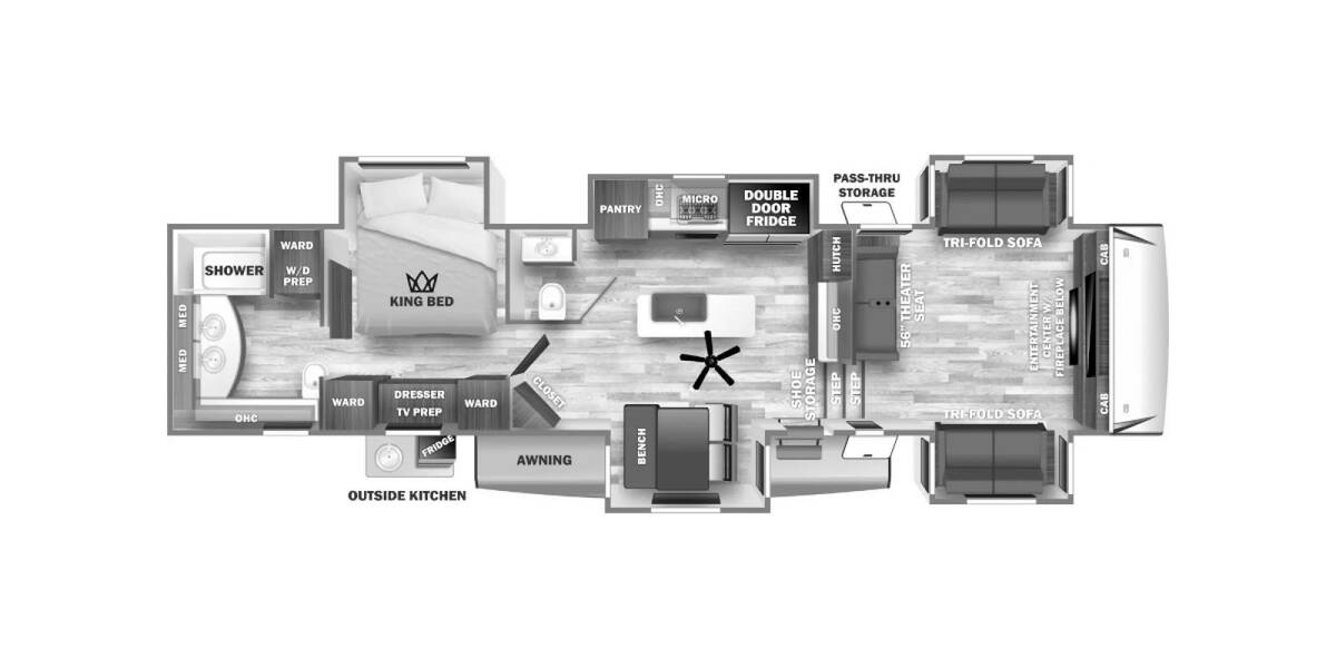 2024 Sabre 37FLH Fifth Wheel at Hopper RV STOCK# 003128 Floor plan Layout Photo
