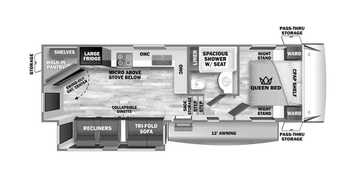 2024 Sabre 25RLS Fifth Wheel at Hopper RV STOCK# 003129 Floor plan Layout Photo